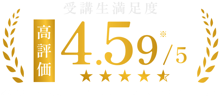 受講生満足度4.59/5※第1期、第2期受講生へのアンケート集計結果(2025年当社調べ)